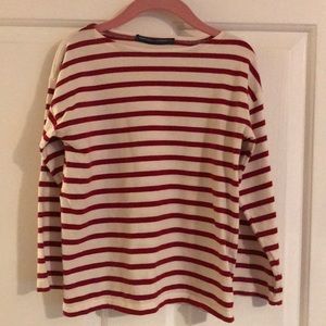 Crewcuts red/white striped long sleeve shirt size8